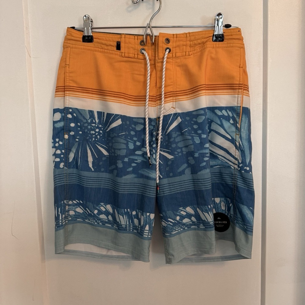 Quiksilver Orange High Line 4-Way‎ Stretch DryFlight Boardshorts Mens Size 28